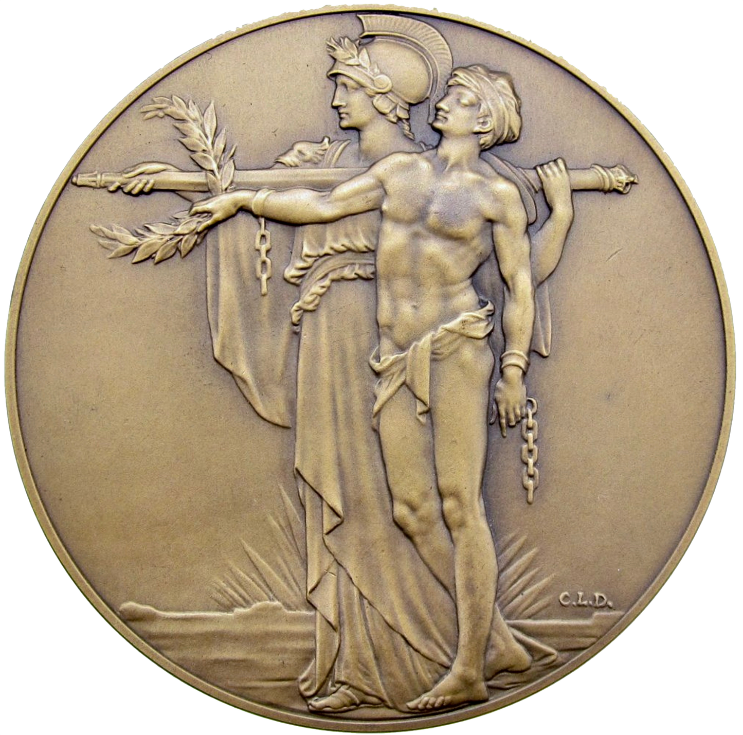1928 10th Anniversary of the Armistice 76mm bronze medal in box E2008a BHM 4132