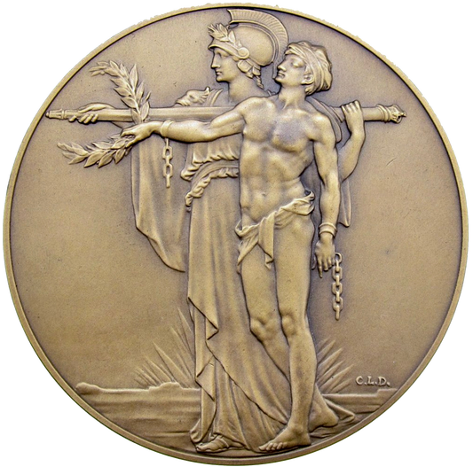 1928 10th Anniversary of the Armistice 76mm bronze medal in box E2008a BHM 4132