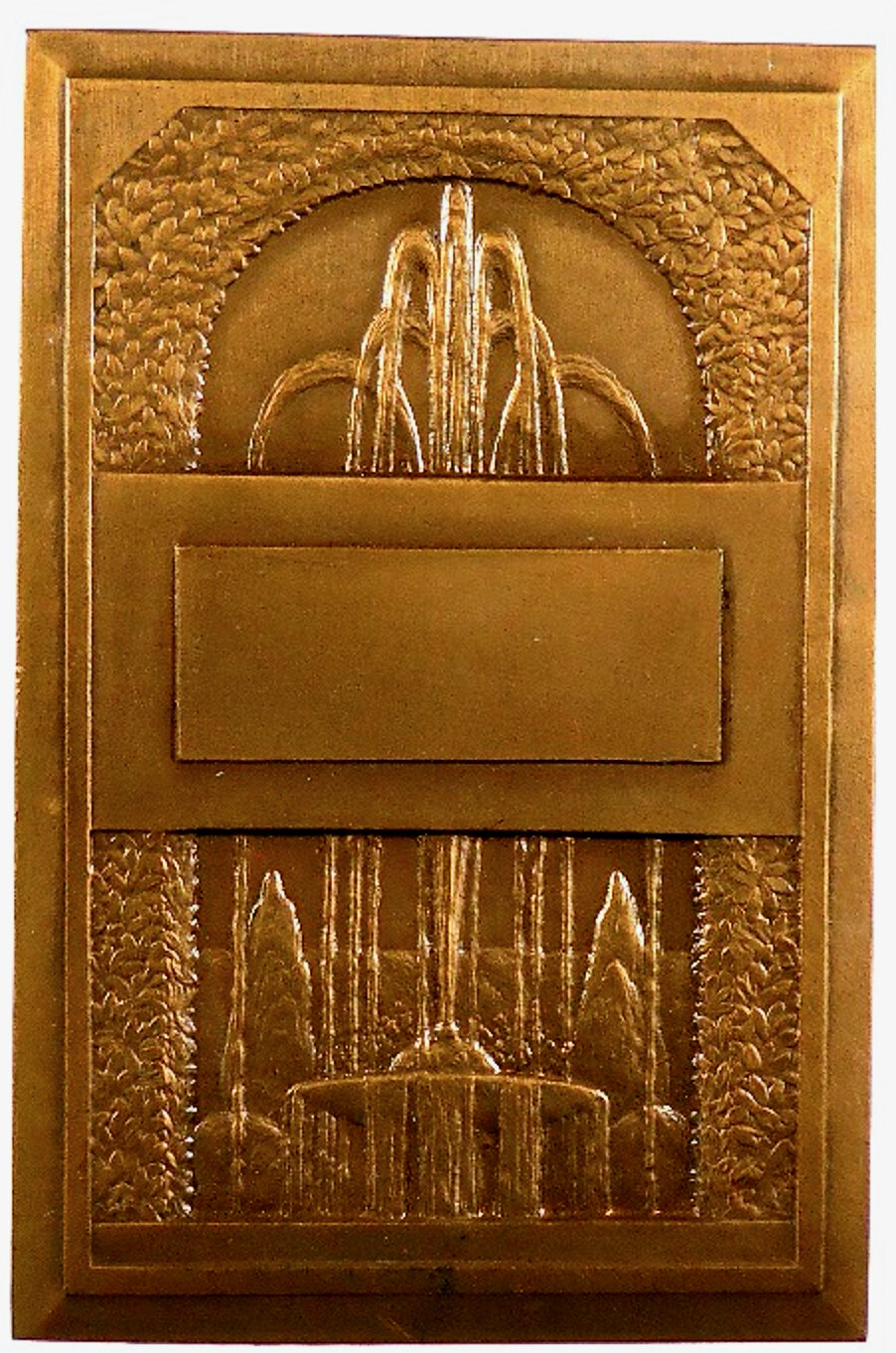 1930 FRANCE 'Woman with Flowers' 92mm*59mm bronze plaquette by Bénard