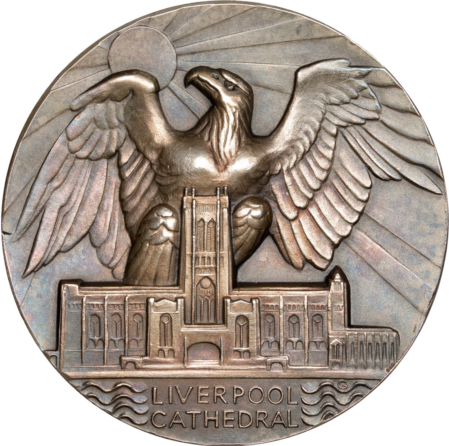 1934 Liverpool Cathedral 57mm silver award medal by W Gilbert E 2025 in box of issue