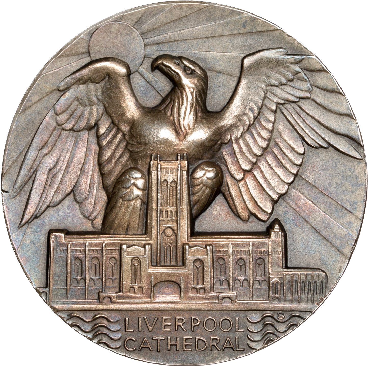 1934 Liverpool Cathedral 57mm silver award medal by W Gilbert E 2025 in box of issue