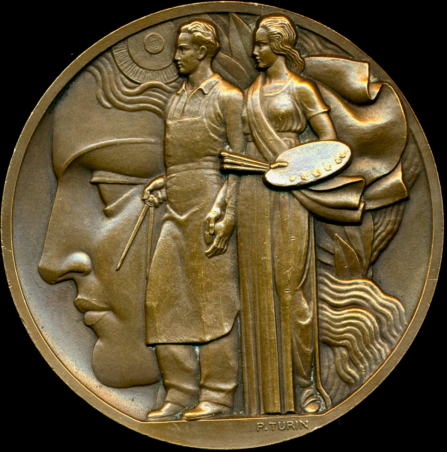 1937 FRANCE Exposition Internationale Paris 69mm bronze medal by P Turin UNC