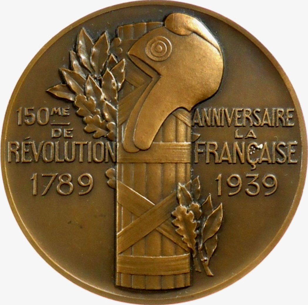 1939 FRANCE 150th Anniversary of French Revolution 58mm bronze medal by Turin
