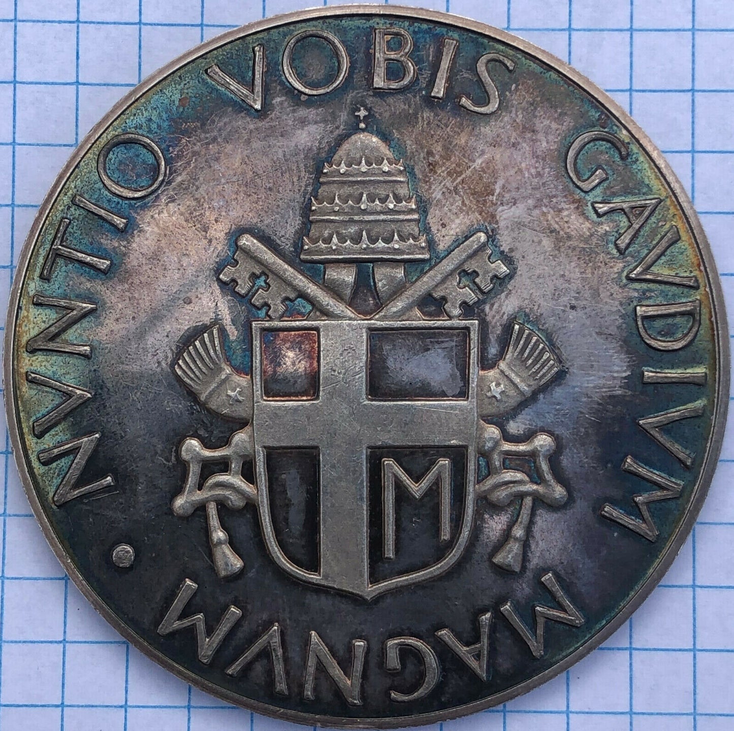 1978 ITALY Investiture of John Paul II as Pope 57mm silver medal EF