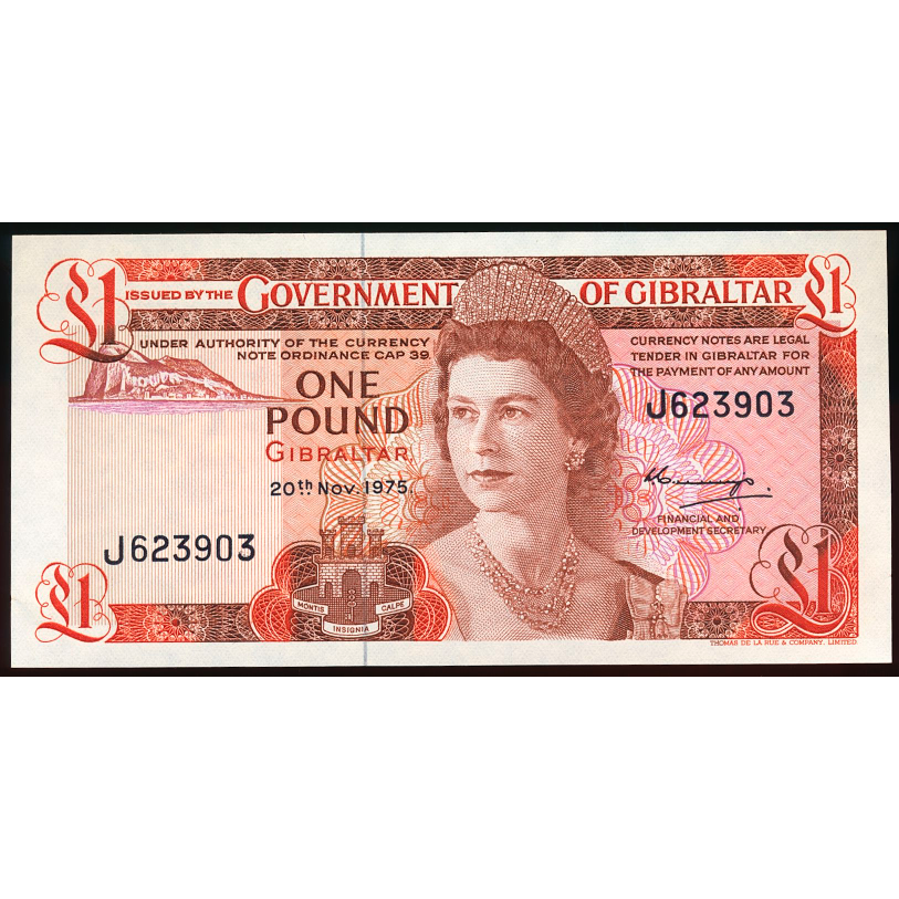 GIBRALTAR P.20a 1975 £1 UNC J