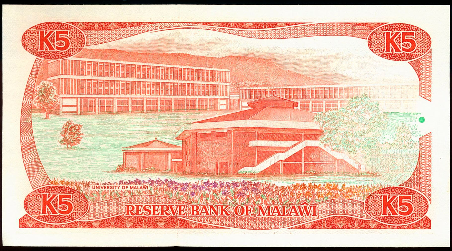 MALAWI P.20b 1988 5 Kwacha Gem UNC 65 EPQ