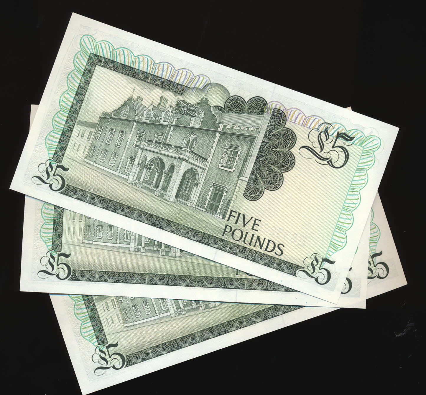 GIBRALTAR P.21b 1988 £5 UNC E 3 consecutive notes