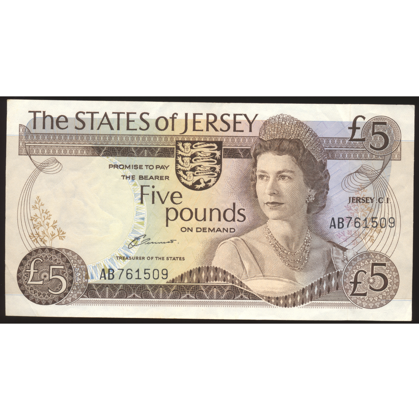 JERSEY P.12a JE22a 1976-1983 £5 EF AB