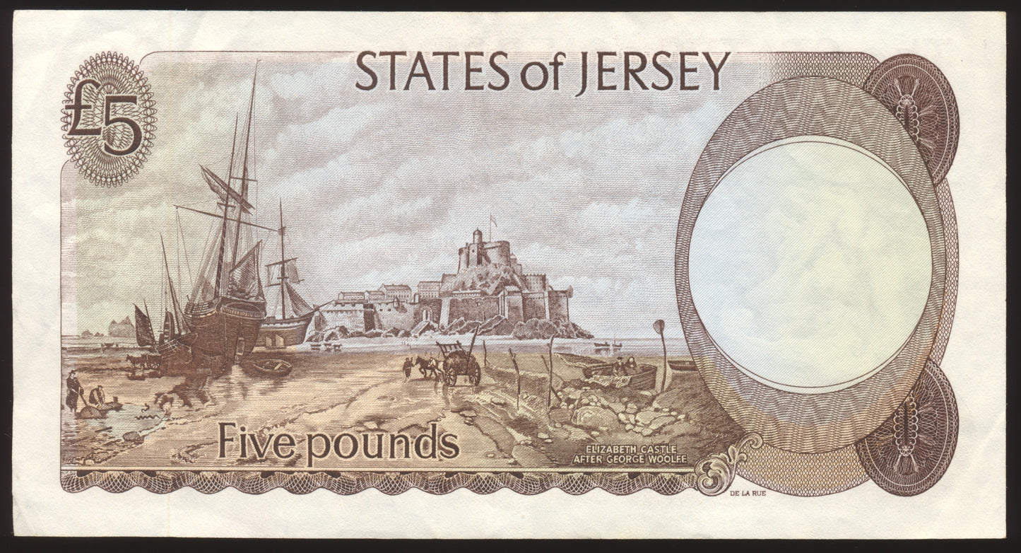 JERSEY P.12a JE22a 1976-1983 £5 EF AB