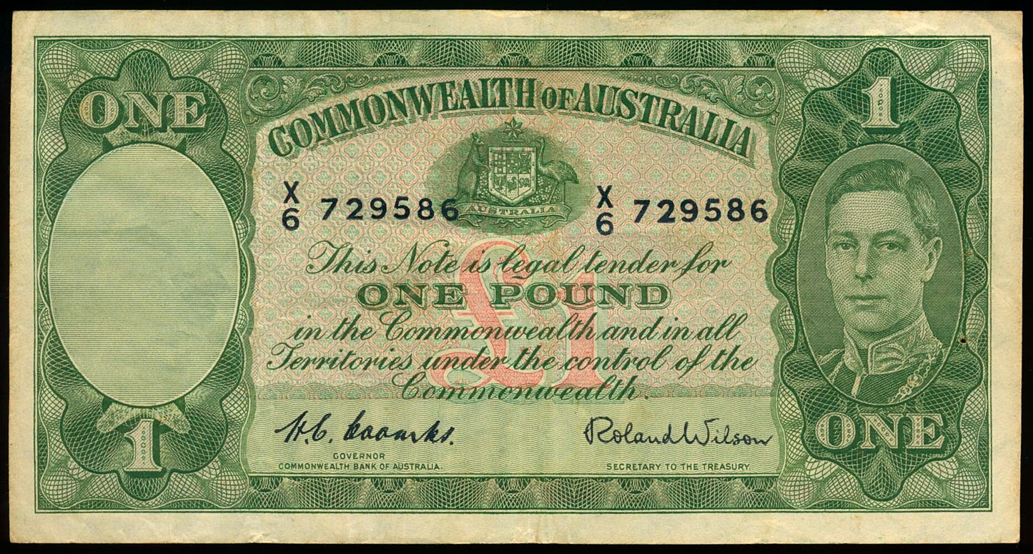 AUSTRALIA P.26d 1938-1952 £1 GVF X6