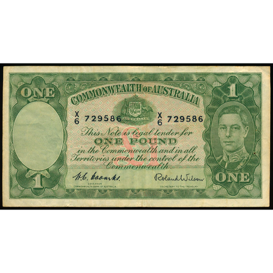 AUSTRALIA P.26d 1938-1952 £1 GVF X6
