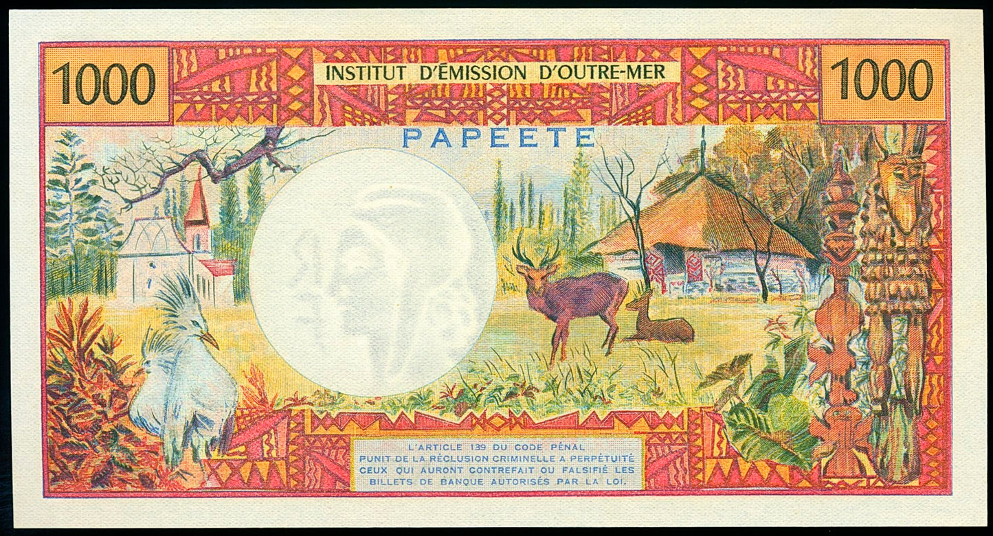 TAHITI P.27a 1971 1000 francs GEM UNC 66 EPQ