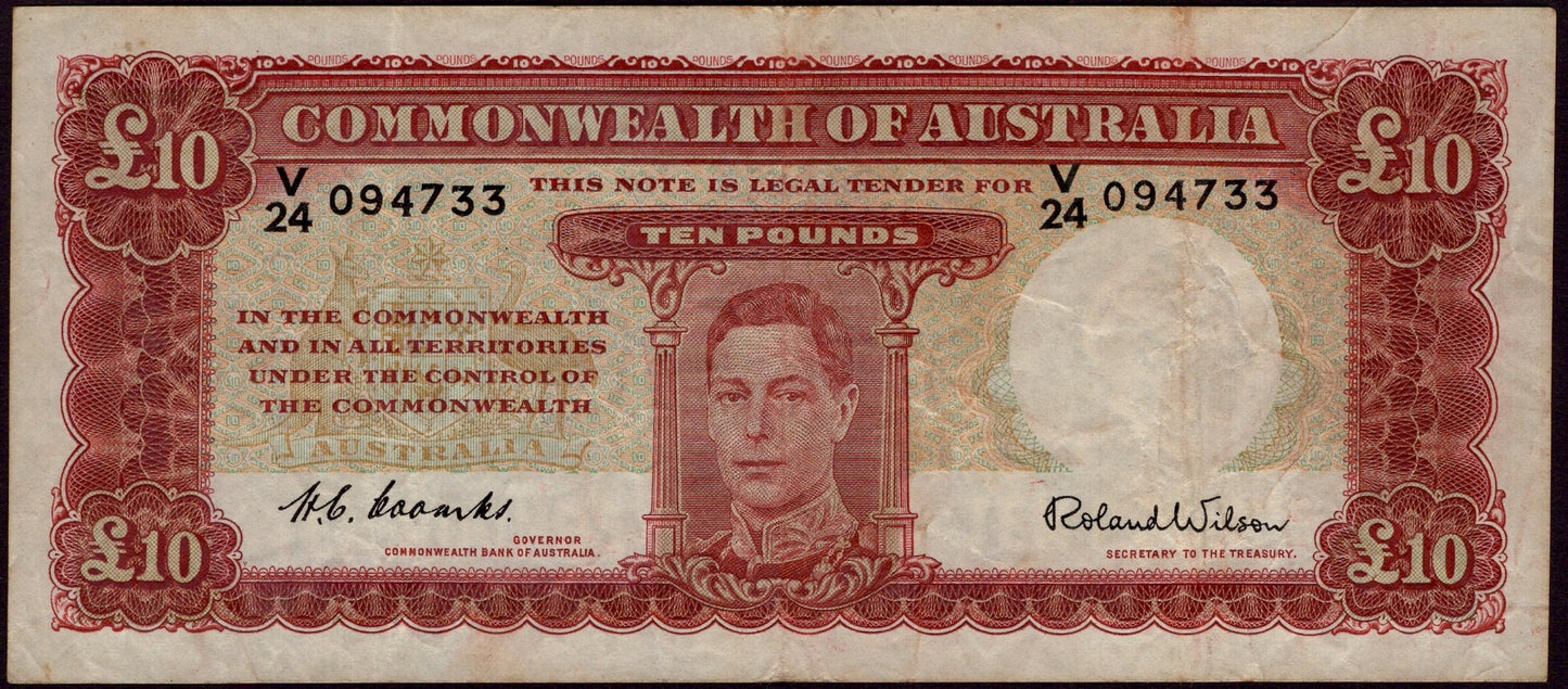 AUSTRALIA P.28d 1927 £10 VF 30