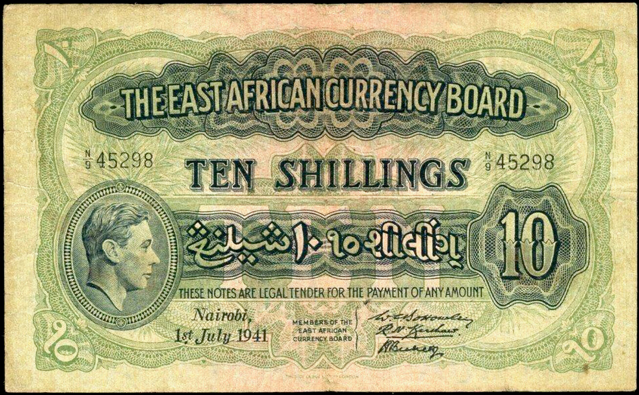 EAST AFRICA P.29a 1939 10 Shillings AVF N/9