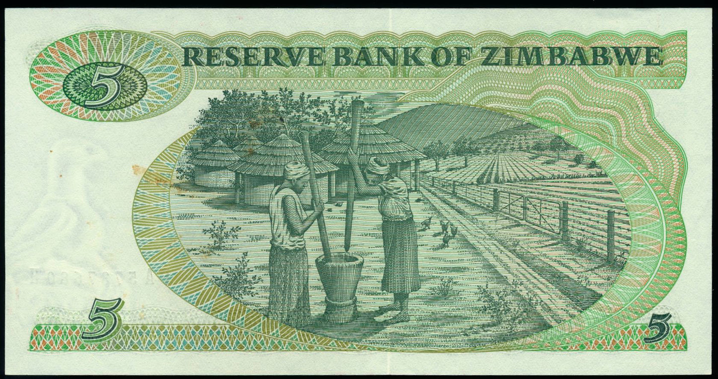 ZIMBABWE P.2c 1983 5 Dollars AUNC