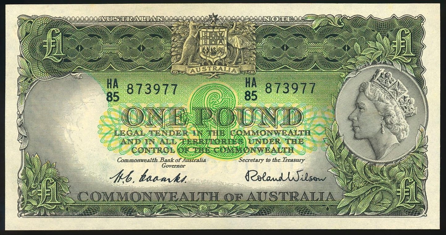 AUSTRALIA P.30a 1953-1960 £1 HA85 55 AUNC