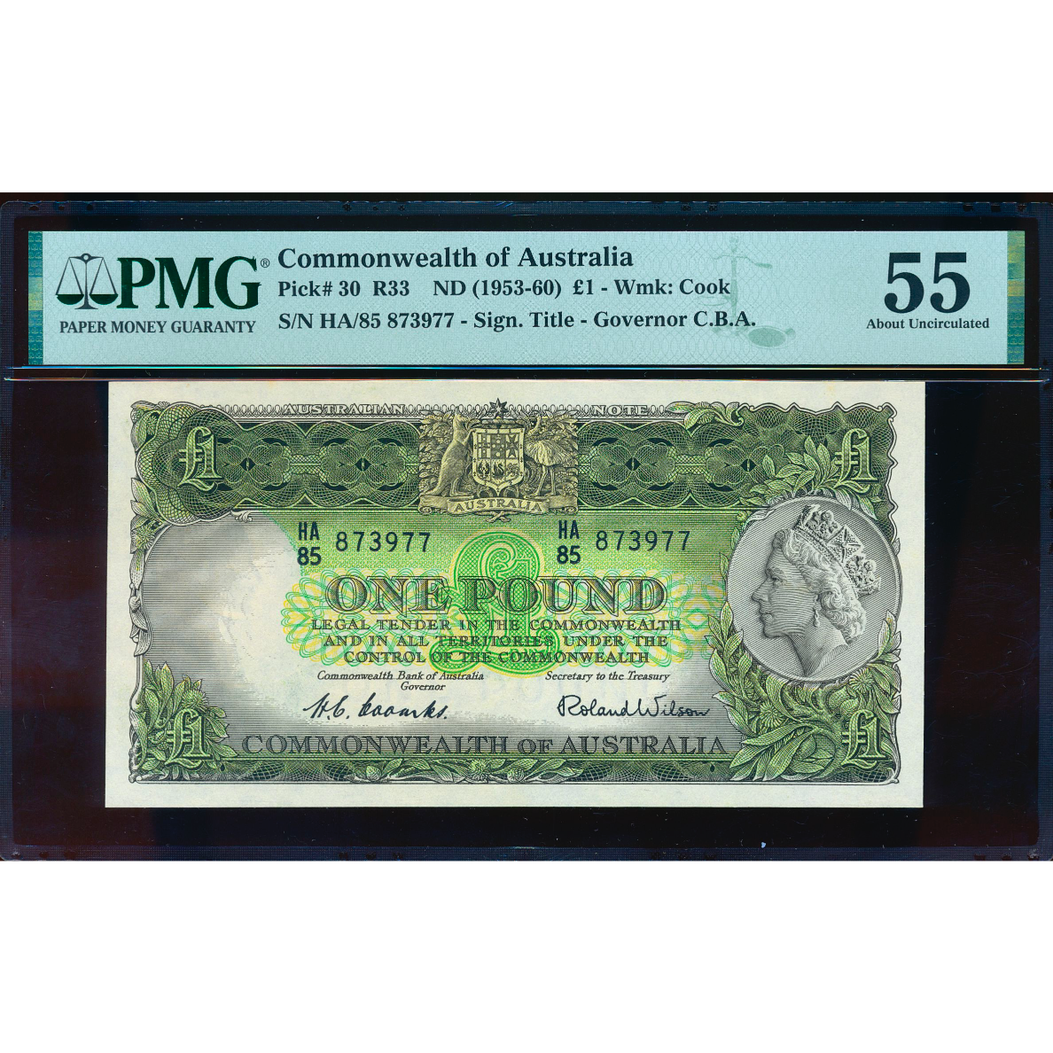 AUSTRALIA P.30a 1953-1960 £1 HA85 55 AUNC