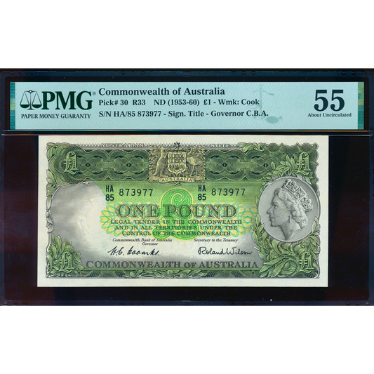 AUSTRALIA P.30a 1953-1960 £1 HA85 55 AUNC