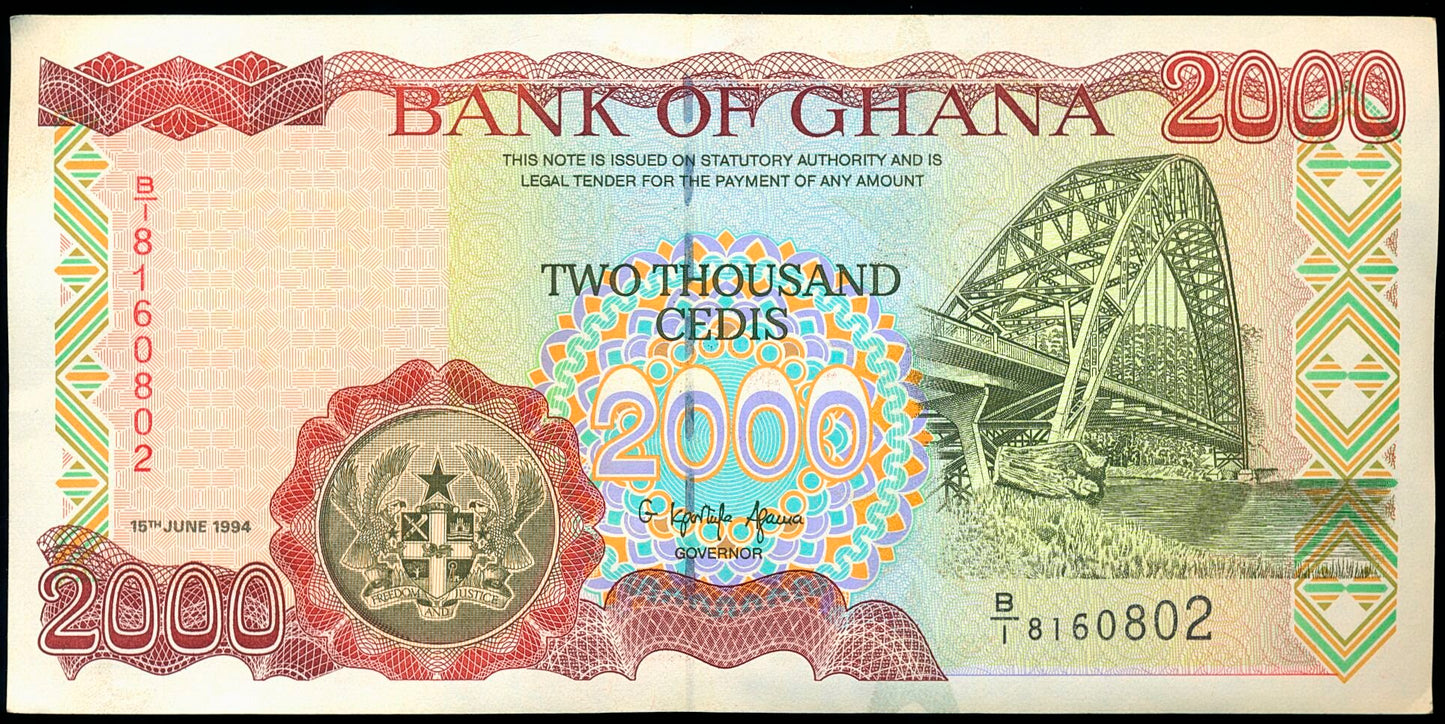 GHANA P.30a 1994 2000 Cedis AUNC