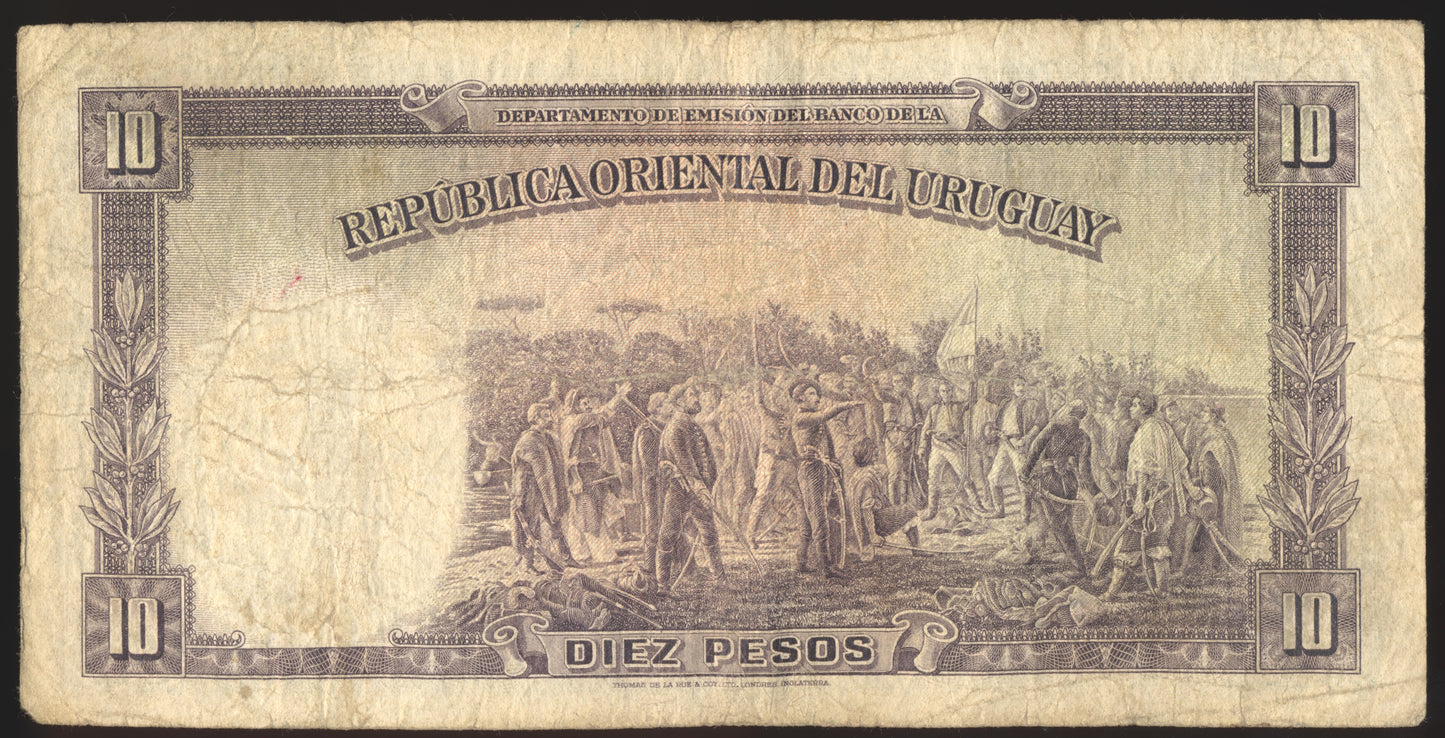 URUGUAY P.30a 1935 10 Pesos F