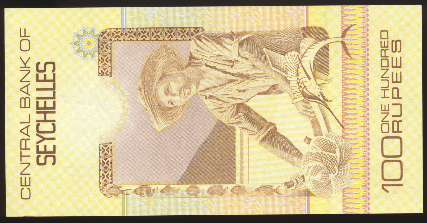 SEYCHELLES P.31a 1983 10 Rupees low serial number SUPERB GEM UNC 67 EPQ