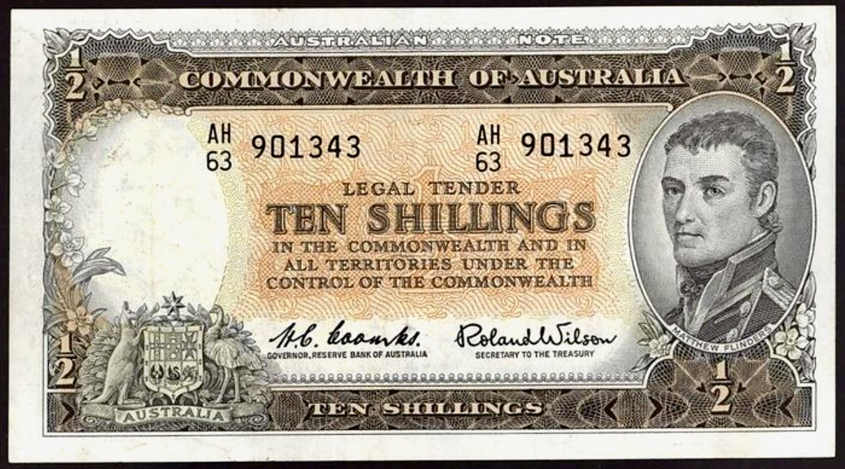 AUSTRALIA P.33a 1961-1965 10 Shillings VF 30