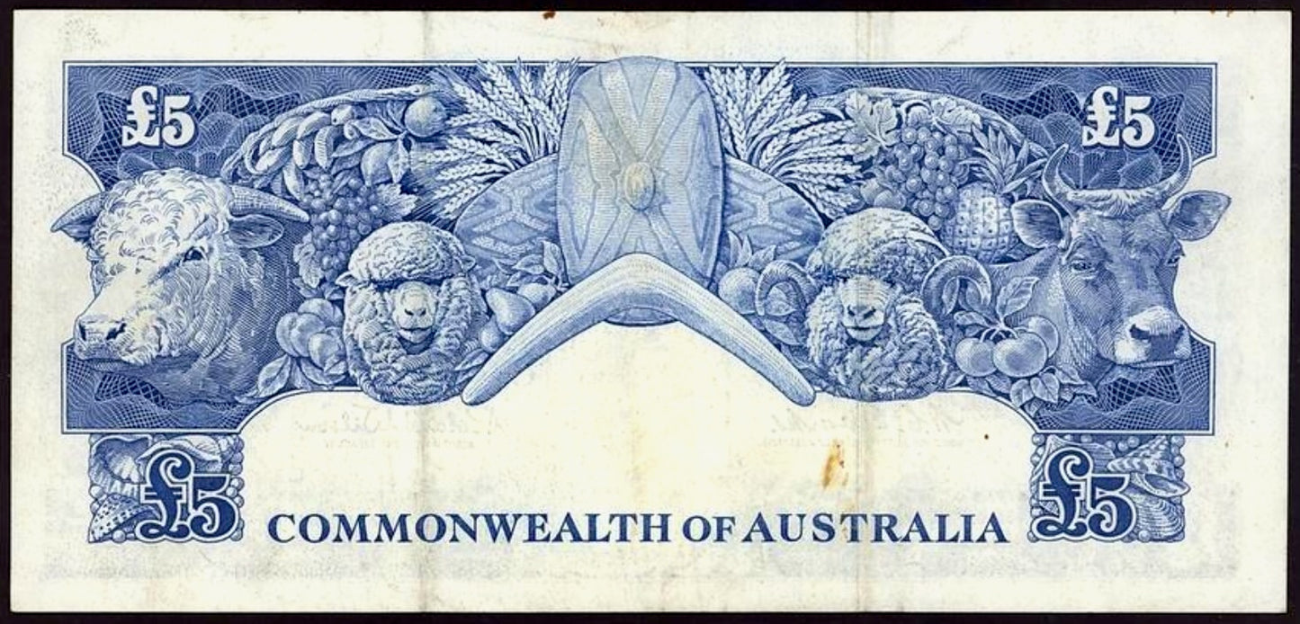 AUSTRALIA P.35 1960-1965 £5 NEF TD