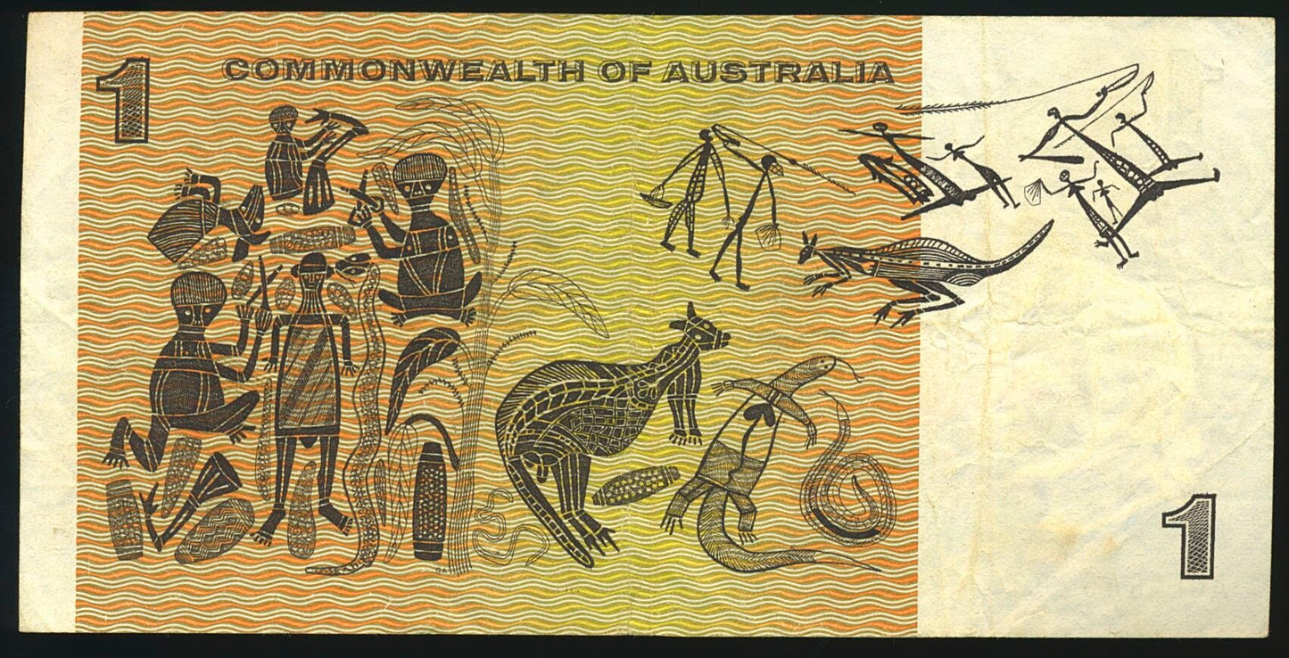 AUSTRALIA P.37b 1968 $1 GVF AGE