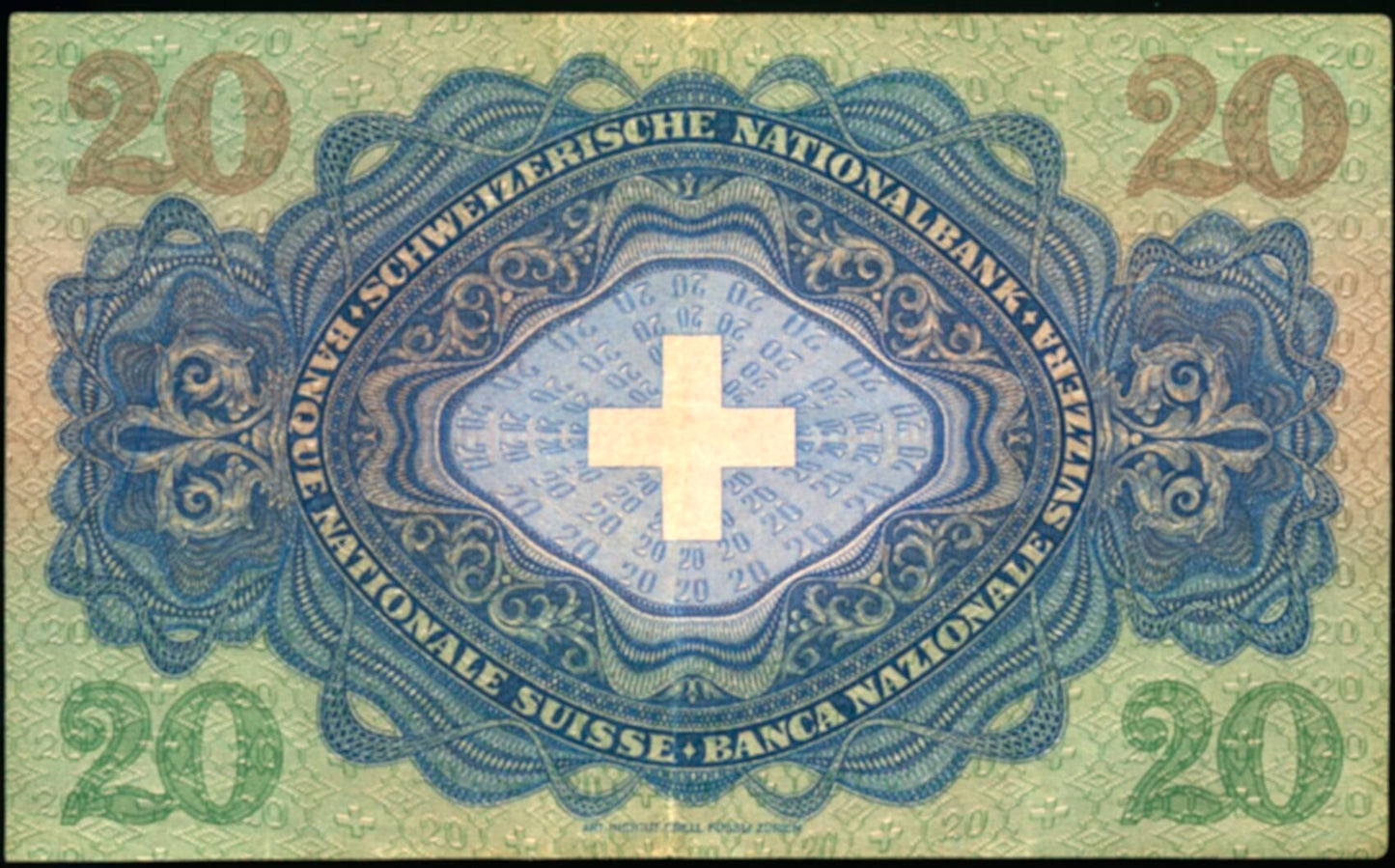 SWITZERLAND P.39l 1942 20 Franken NEF