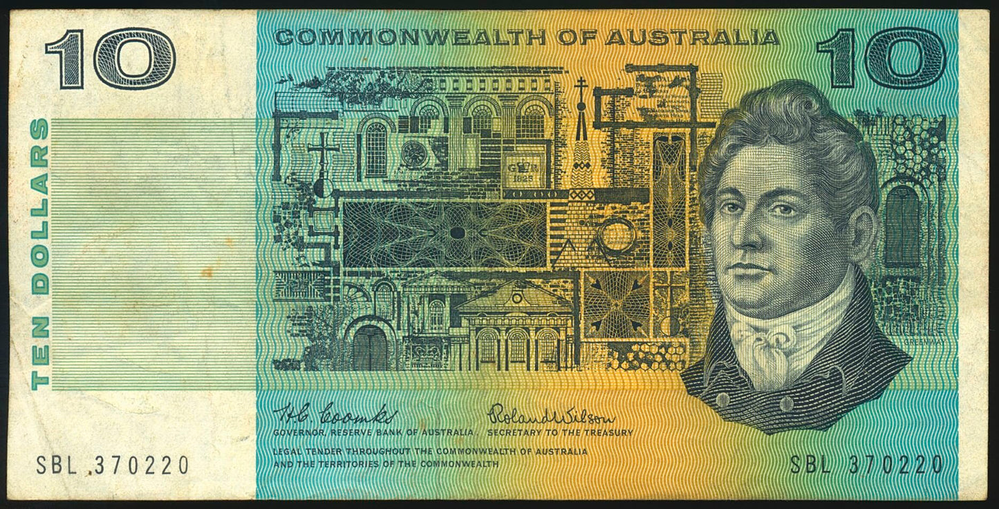 AUSTRALIA P.40a 1966 $10 VF SBL