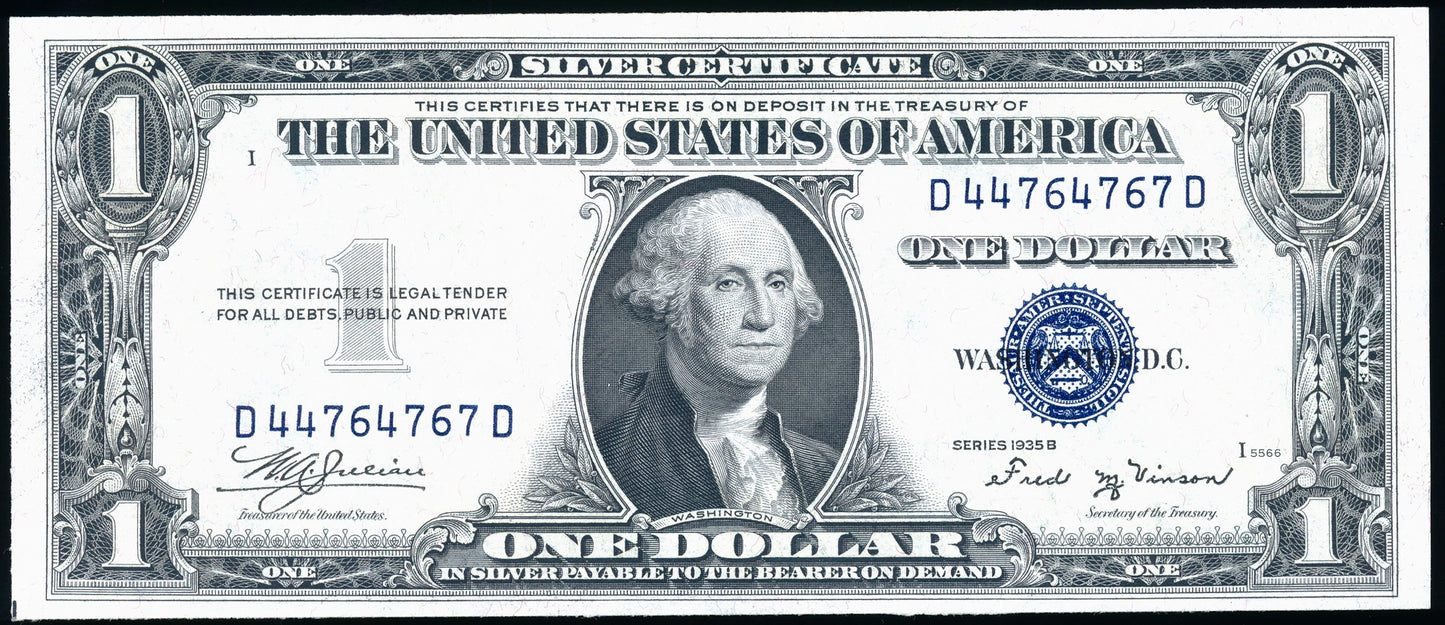 USA P.416b Series 1935B Silver Certificate $1 UNC