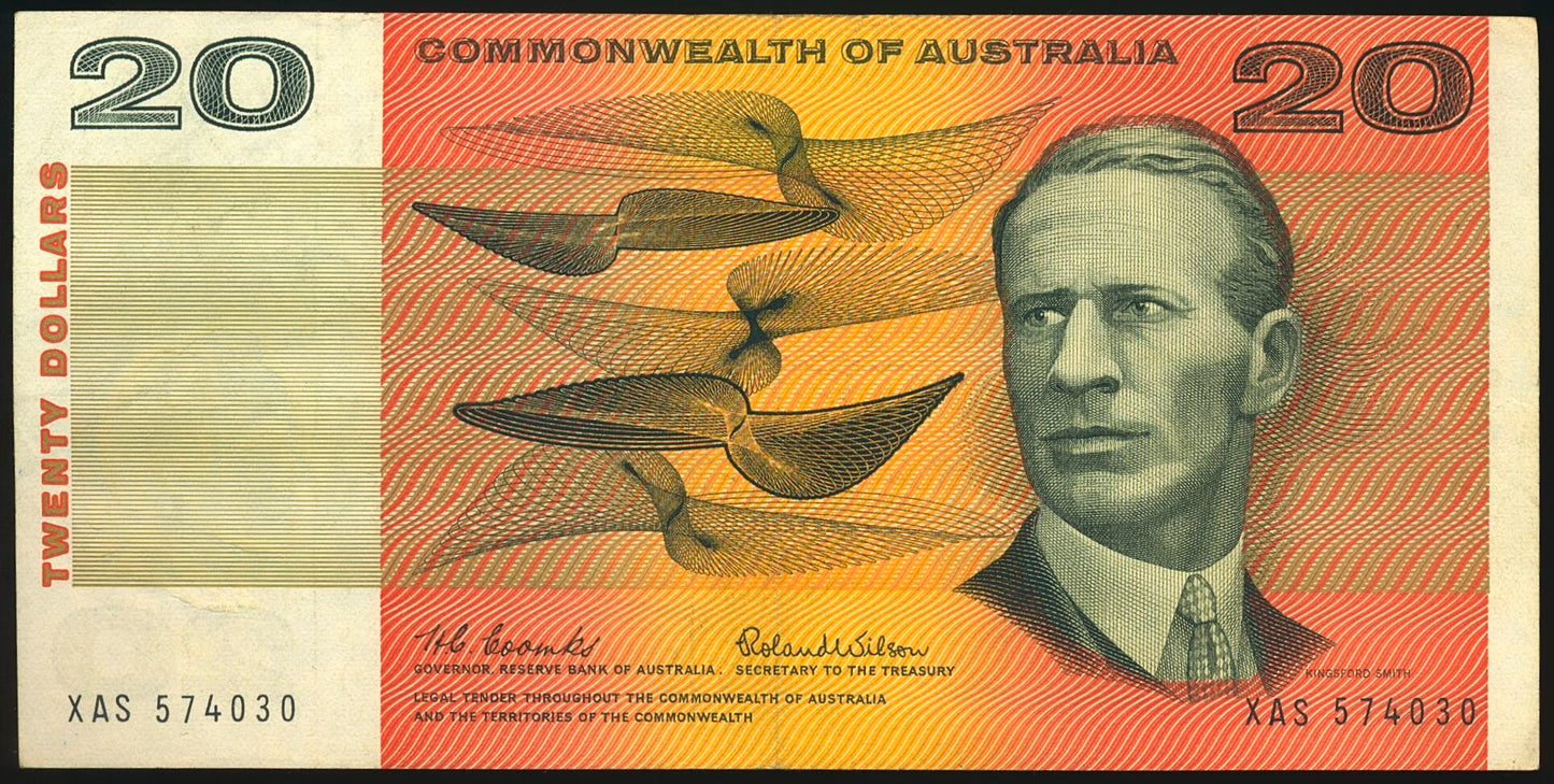 AUSTRALIA P.41a 1966 $20 EF XAS