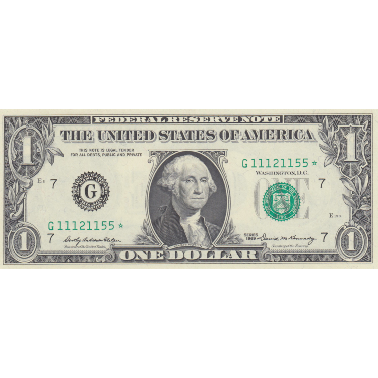 USA P.449a 1969 Star Federal Reserve $1 AUNC
