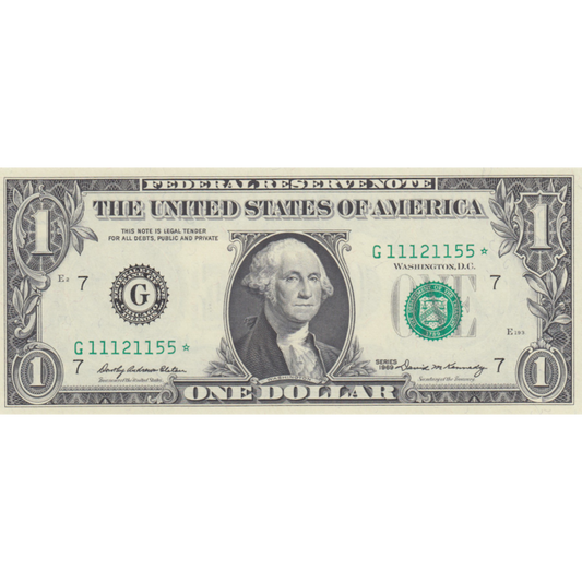 USA P.449a 1969 Star Federal Reserve $1 AUNC
