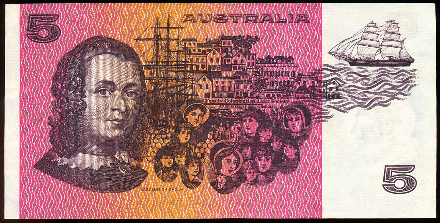 AUSTRALIA P.44b 1976 $5 UNC NTU