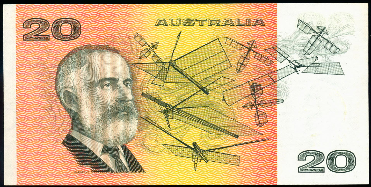AUSTRALIA P.46b 1975 $20 AUNC 55 EPQ