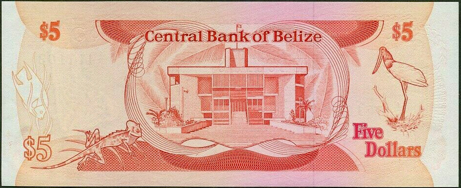 BELIZE P.47b 1989 $5 GEM UNC 66 EPQ