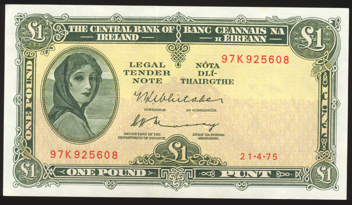 IRELAND P.64c 1971 £1 UNC