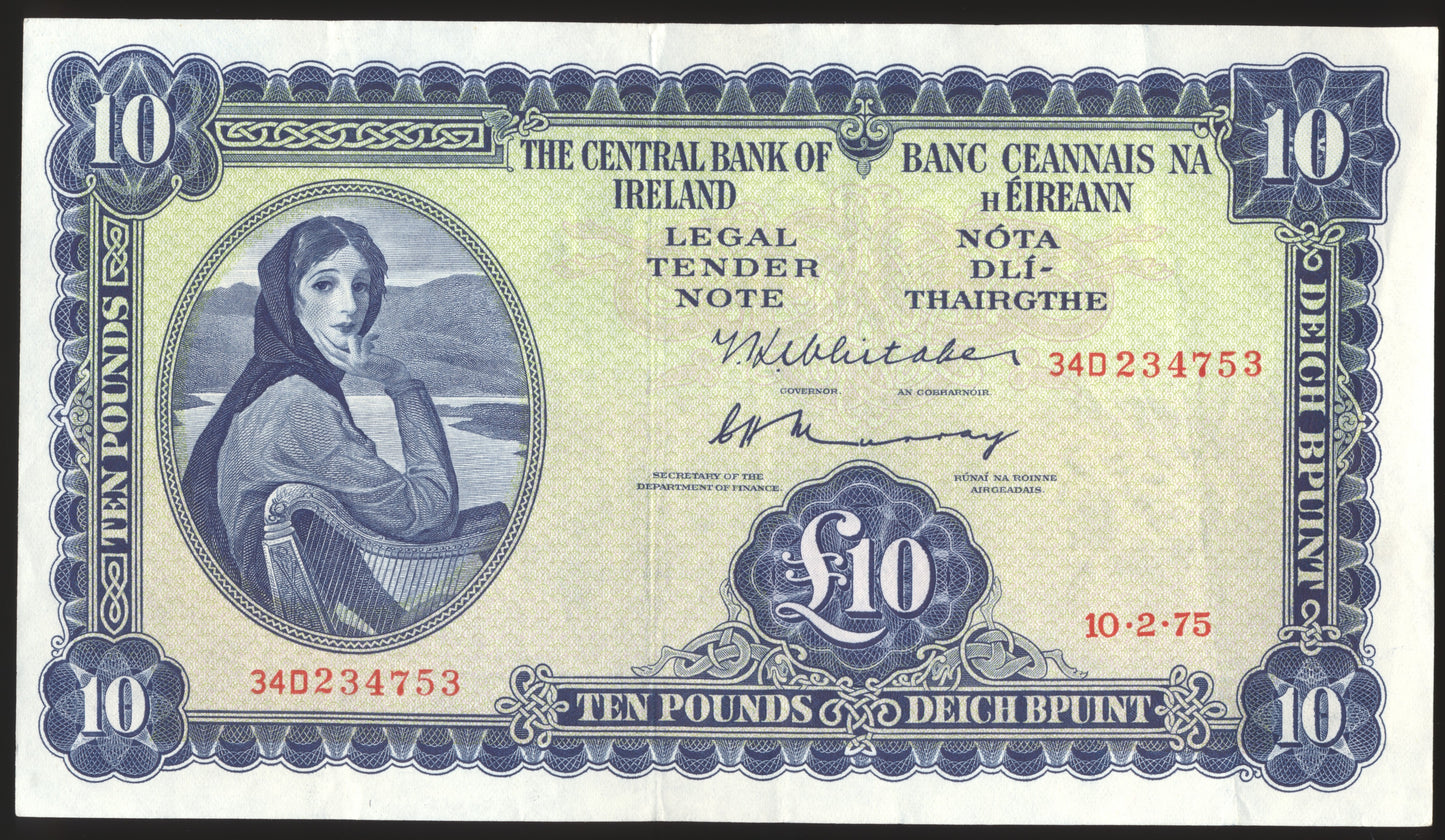 IRELAND P.66c 1975 £10 GVF