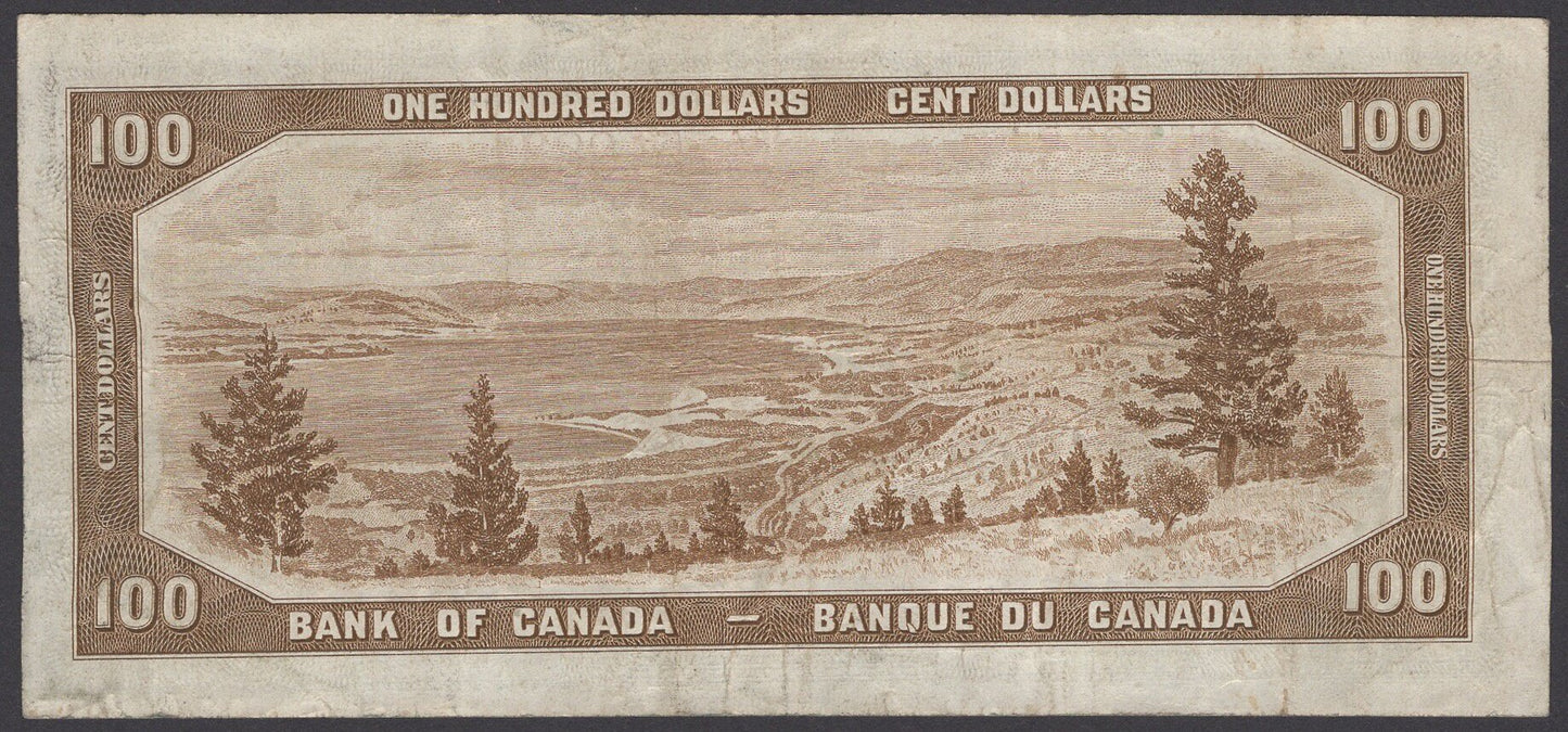 CANADA P.72a BC-35a 1954 $100 Coyne, Towers A/J VF 25