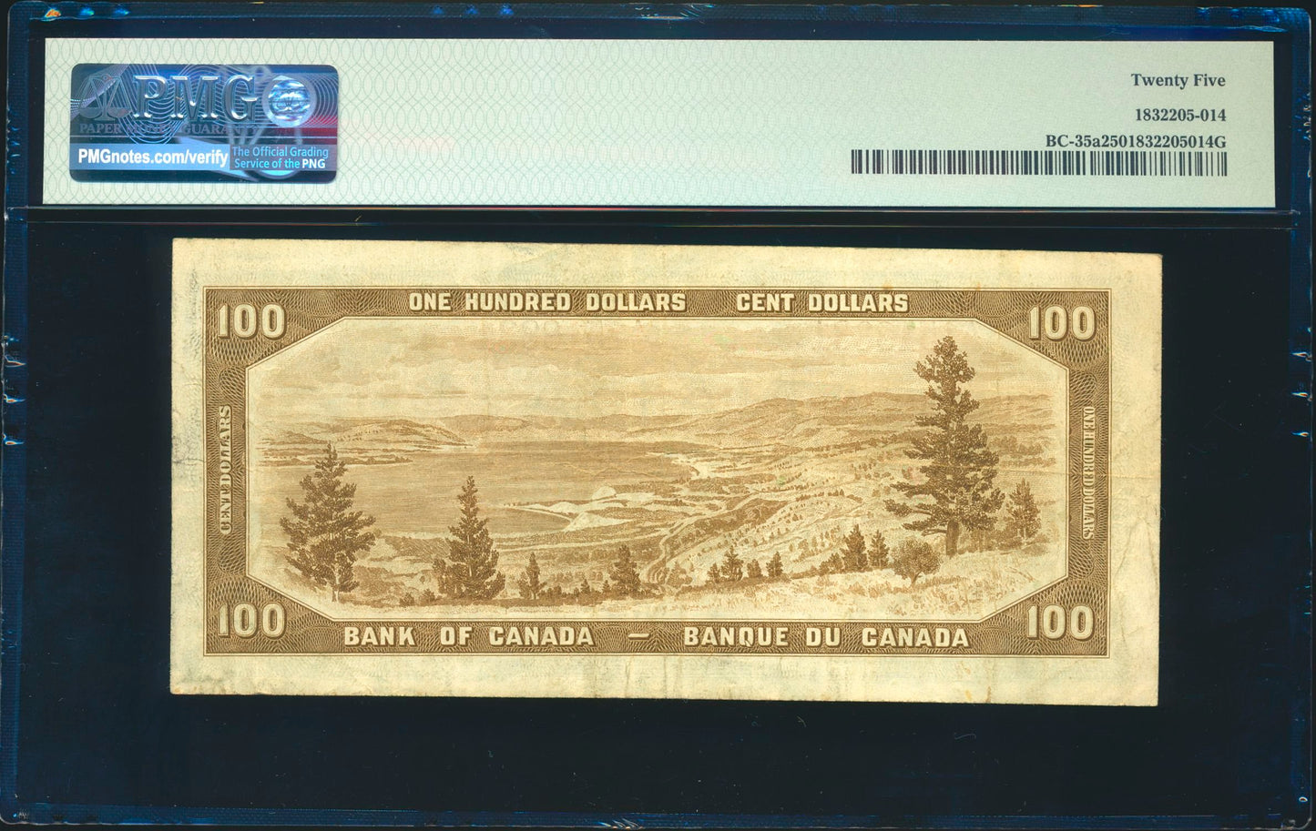 CANADA P.72a BC-35a 1954 $100 Coyne, Towers A/J VF 25