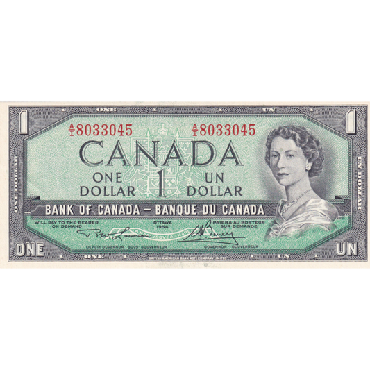 CANADA P.75d 1954 $1 Lawson, Bouey UNC A/I