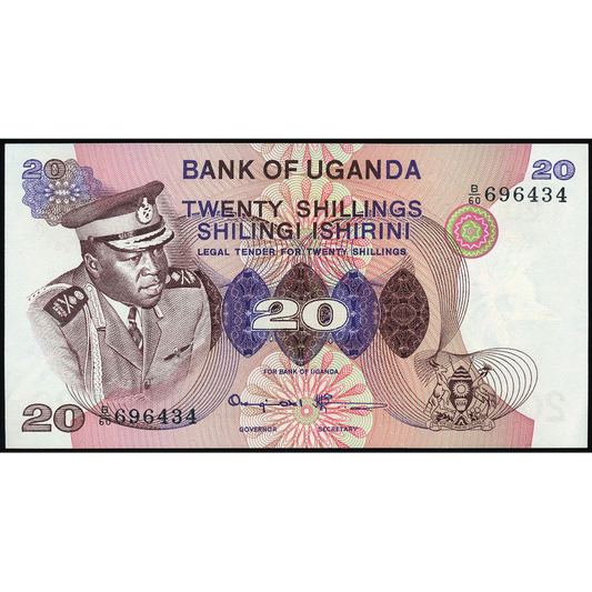 UGANDA P.7c  1973 20 Shillings UNC