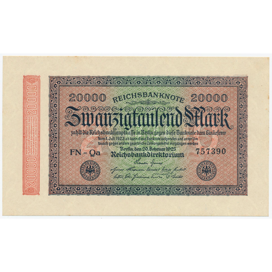 GERMANY P.85c 1923 20,000 Mark UNC