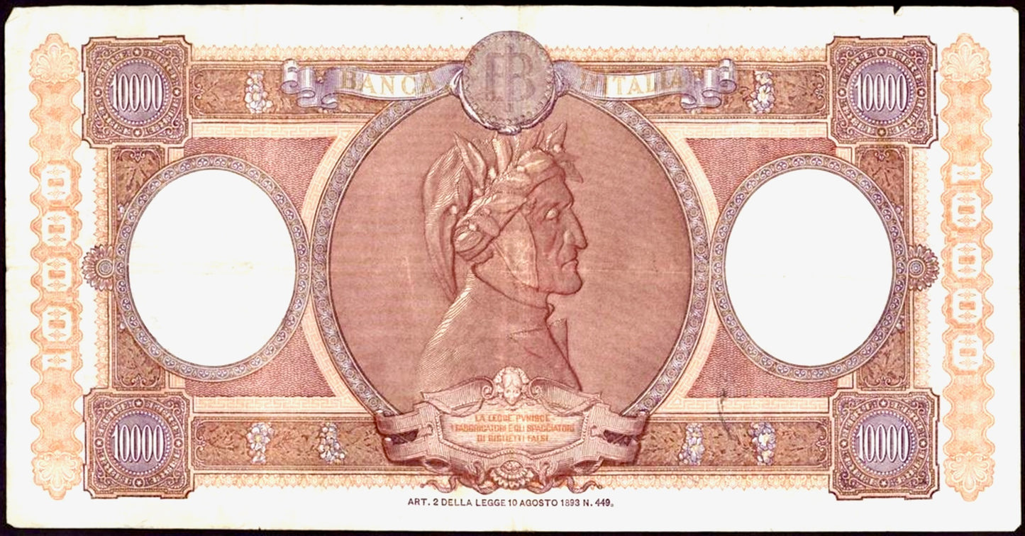 ITALY P.89d 1962 10,000 Lire AVF