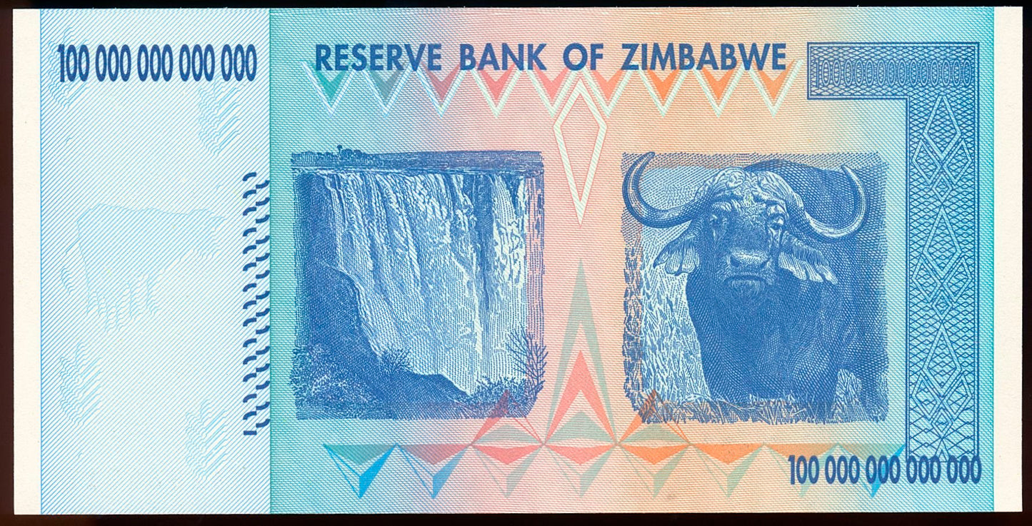 ZIMBABWE P.91 2008 100 Trillion Dollars GEM UNC 66 EPQ