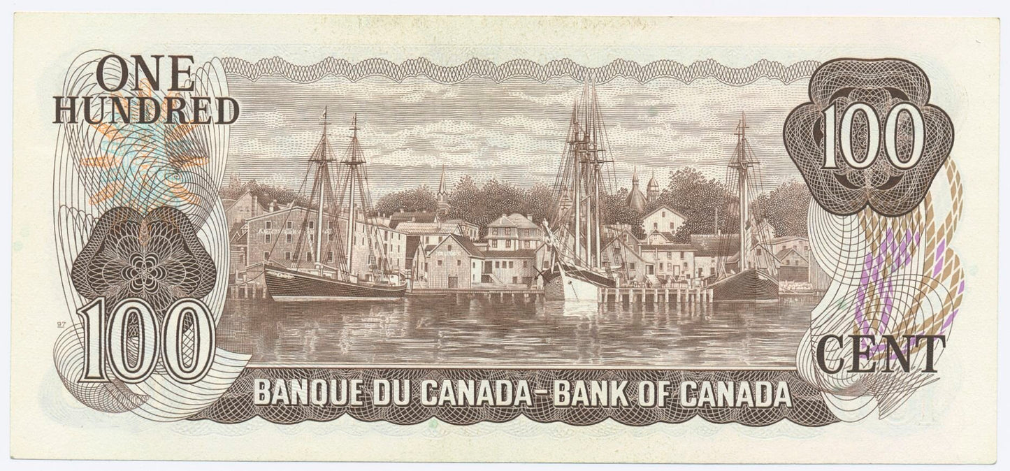 CANADA P.91b BC-52a-i $100 1975 Crow, Bouey AUNC 55 EPQ