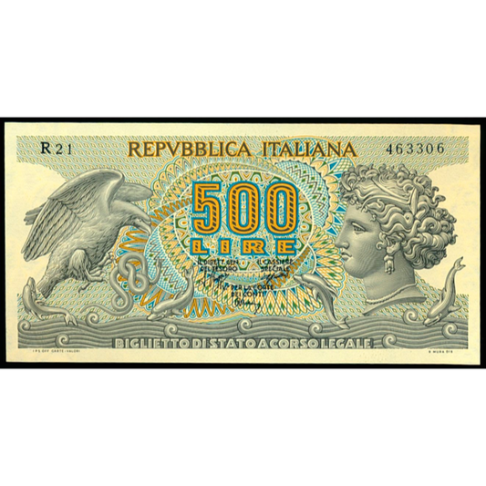 ITALY P.93a 1966 500 Lire UNC