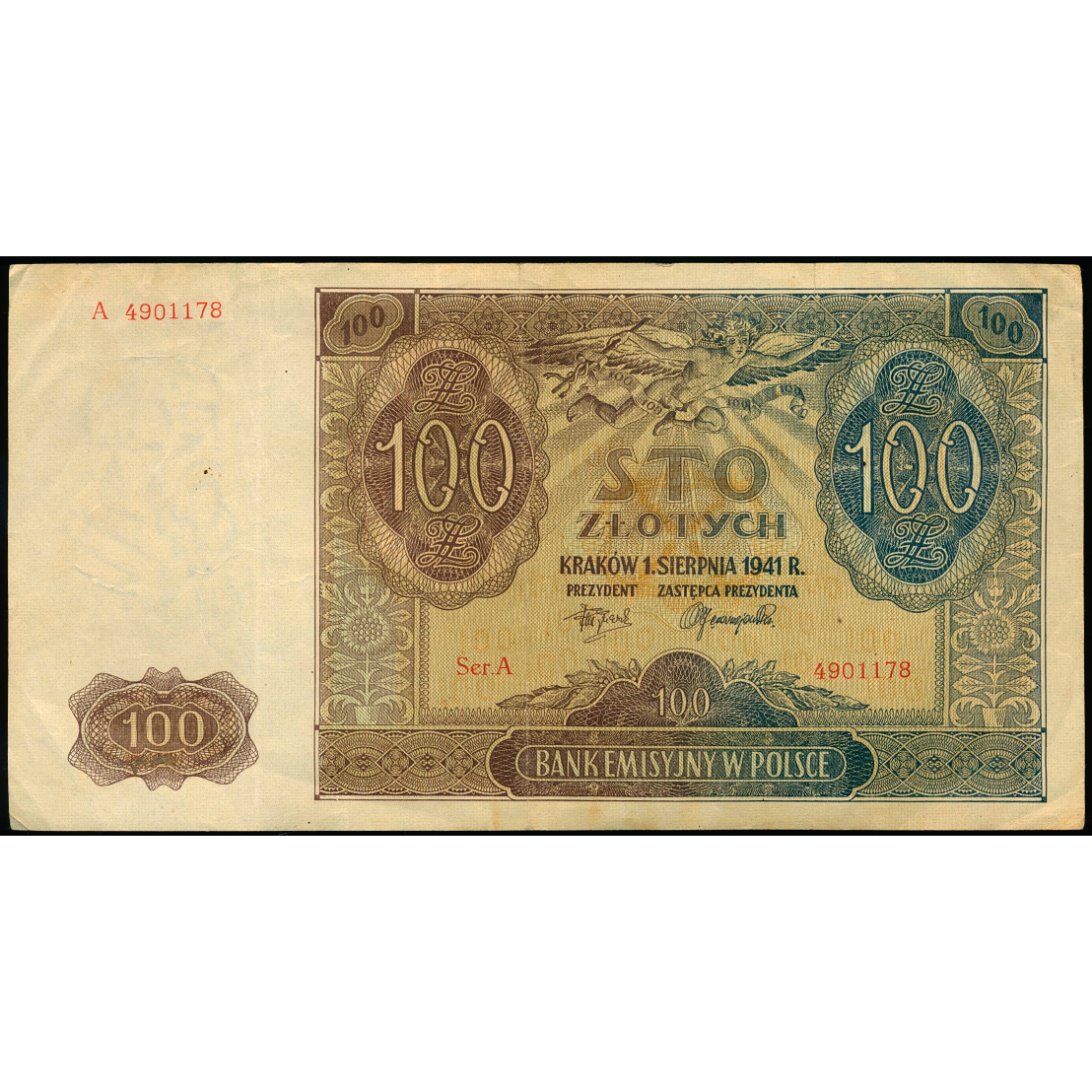 POLAND P.97 1941 100 Zlotych GEF