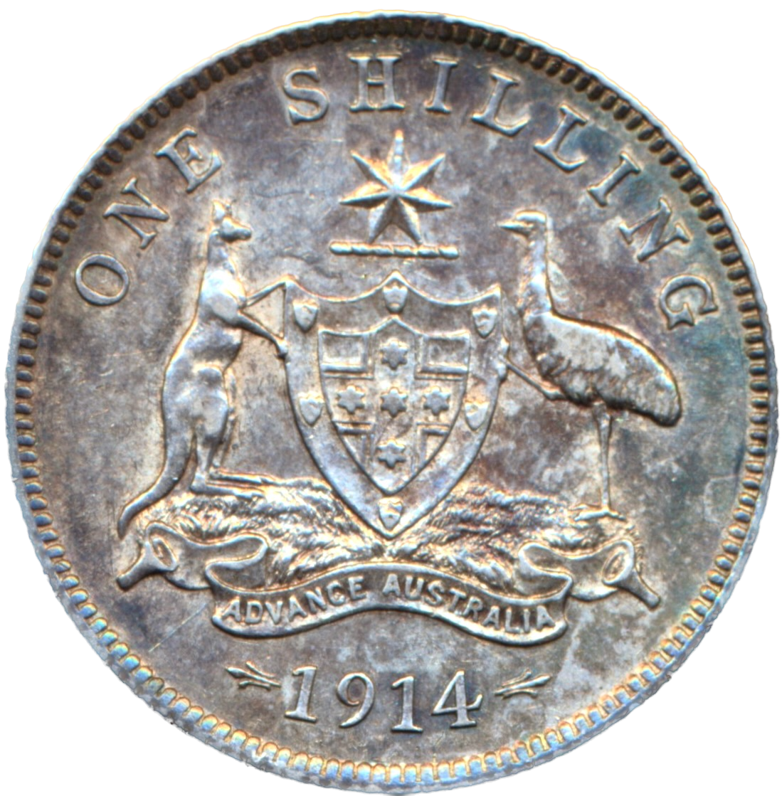 Australia KM26 1914 Silver Shilling GVF